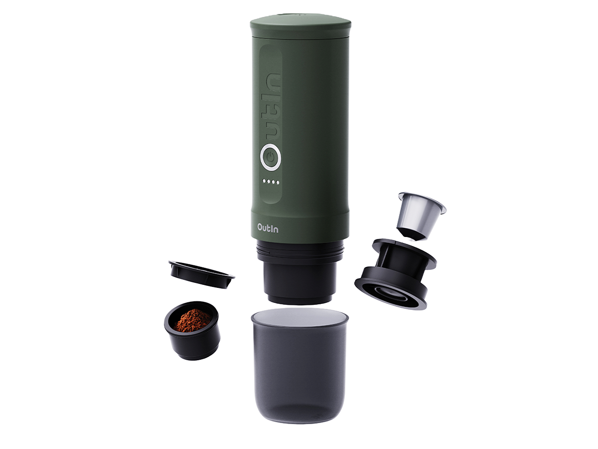 Outin Nano draagbare espressomachine (Forest Green)