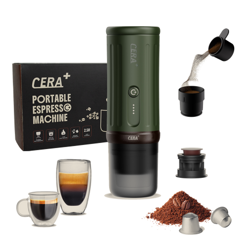 CERA+ Cerapresso Portable Espresso Machine (Forest Green)